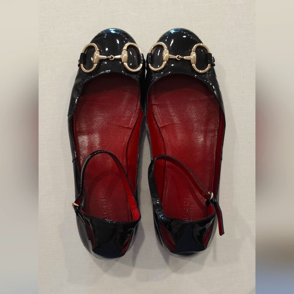 Authentic Gucci ankle strap flats